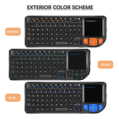 MRSVI Mini Teclado A8 PLUS, teclado sem fios retroiluminado 2.4GHz e Bluetooth5.0 com touchpad para Android TV Box, Mac, portátil, Windows