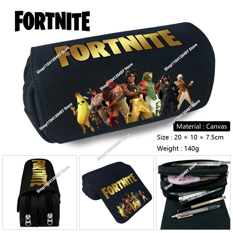 Fortnite Kids Pencil Bags Multifunctional Stationery Box Children's Large Capacity Double Layer Stationery Bag