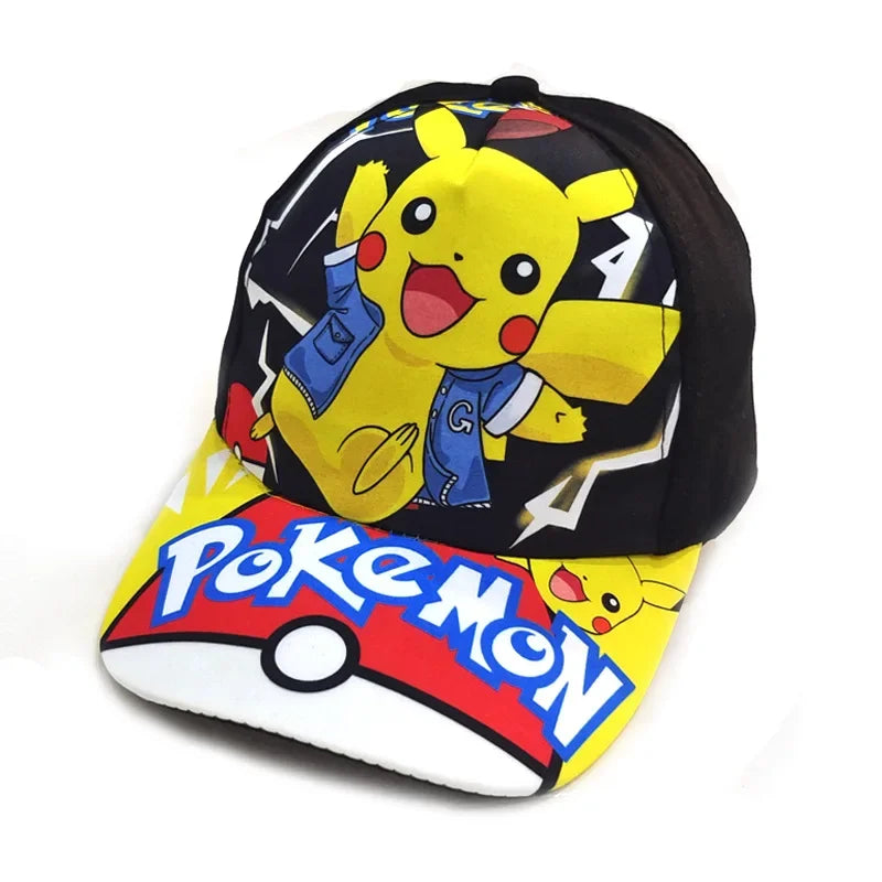 Czapka baseballowa z nadrukiem Pikachu z anime „Pokémon Go”, wykonana z poliestru, z daszkiem w stylu kreskówkowym, do przebierania się dla dzieci, jako dekoracja lub prezent urodzinowy