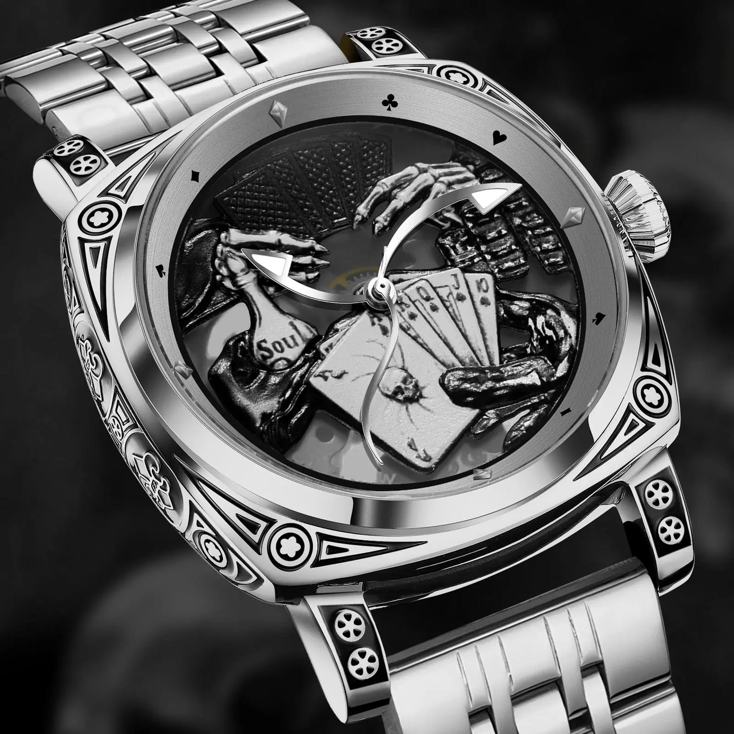 Glenaw Poker Series Top Brand Luxury Fashion Personalized Fully Automatic Mechanical Gold Watch Men's Waterproof Watch