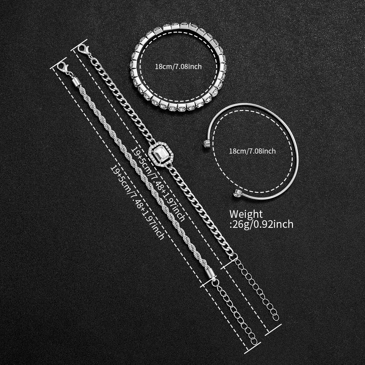 5PCS Luxury Diamond Women Watches Bracelet Set Ladies Arabic Dial Quartz Wristwatches Reloj Mujer (Without Box)