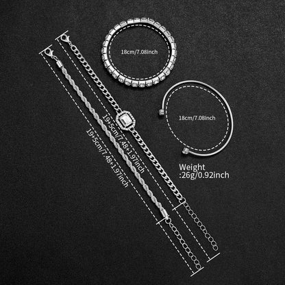 5PCS Luxury Diamond Women Watches Bracelet Set Ladies Arabic Dial Quartz Wristwatches Reloj Mujer (Without Box)