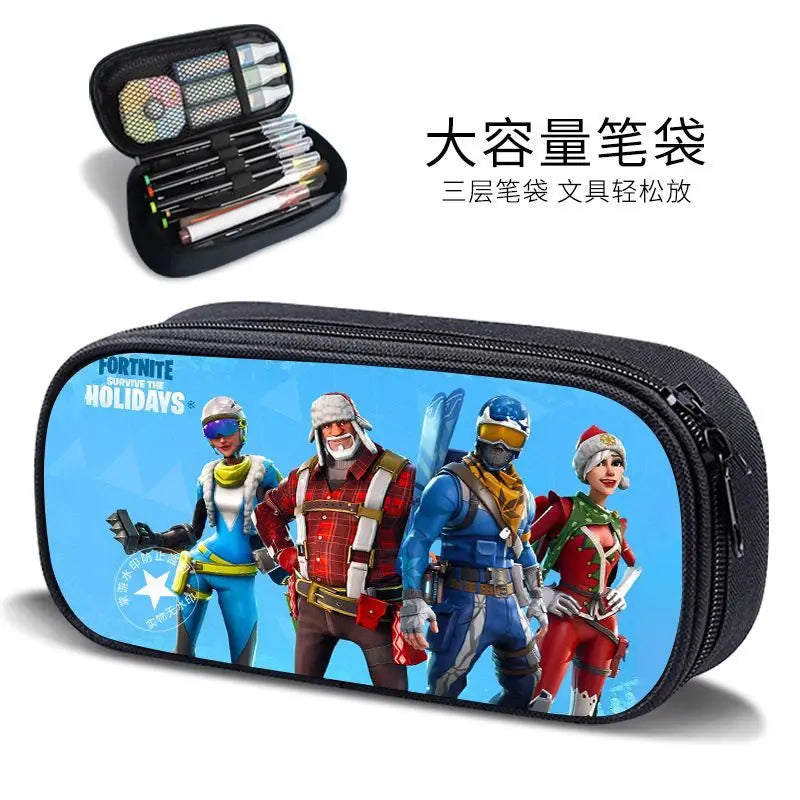 Fortnite new style elementary school student personalized pencil case game peripheral cartoon large capacity stationery bag gift
