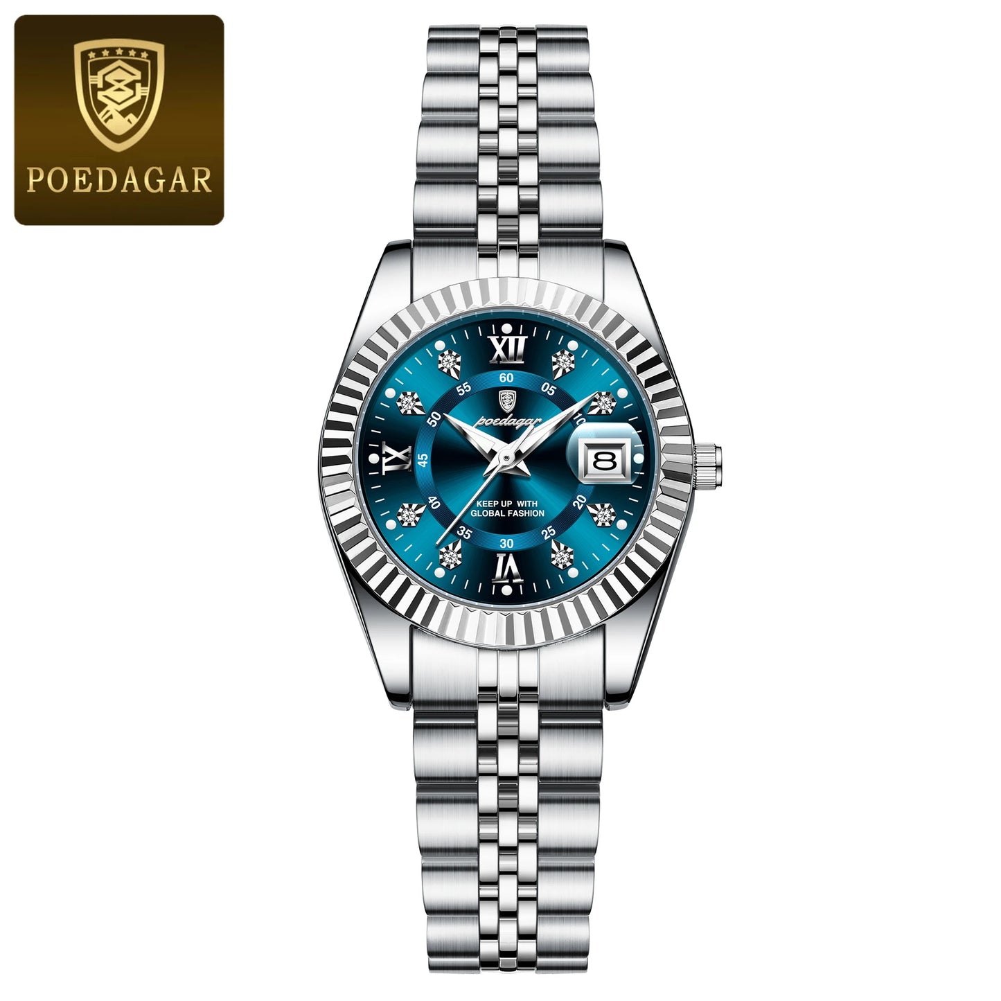 POEDAGAR Top Luxury Ladies Wristwatch Waterproof Luminous Date Casual Women Watch Stainless Steel Quartz Fashion Women's Watches