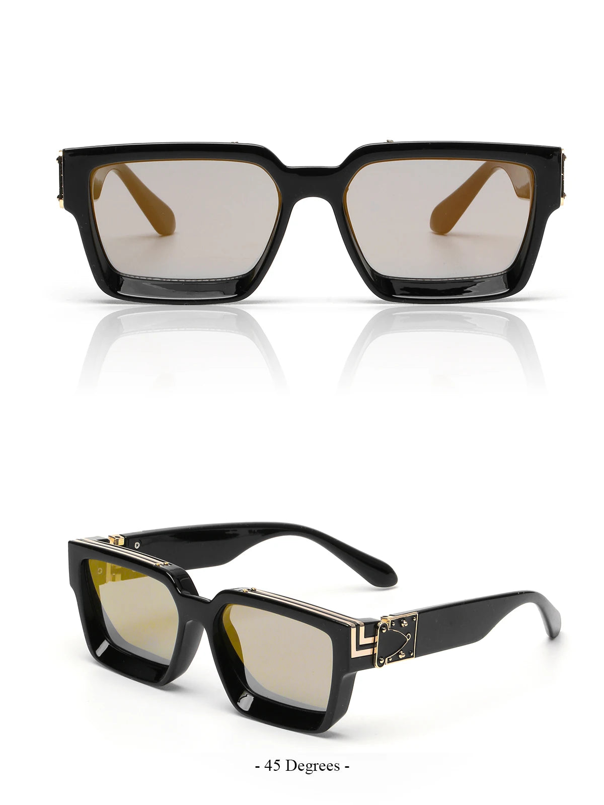 Ruiao Retro Black Millionaire Shades Luxury Sunglasses 2026 For Men Designer Famous Brand Square Sun Glasses Man Women Sunglass