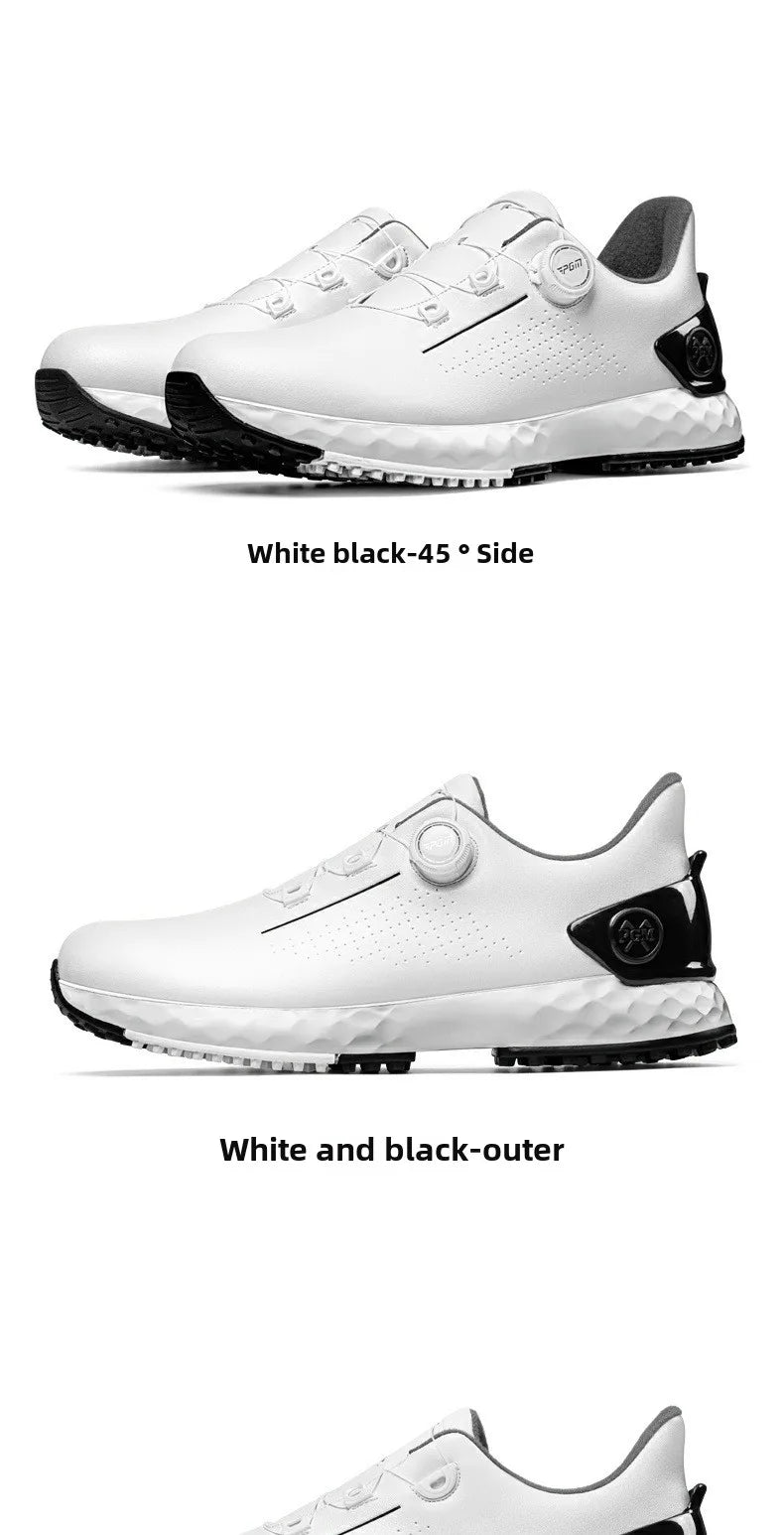 PGM golf-sneakers til herrer – komfortabel støddæmpning, drejeknap-snørebånd, vandtætte og skridsikre, med højdeøgning XZ408
