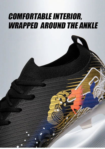 New Men Soccer Shoes FG Non-Slip Long Spikes Football Boots Soccer Cleats Training Shoes Match Ultralight Outdoor Drop Shipping