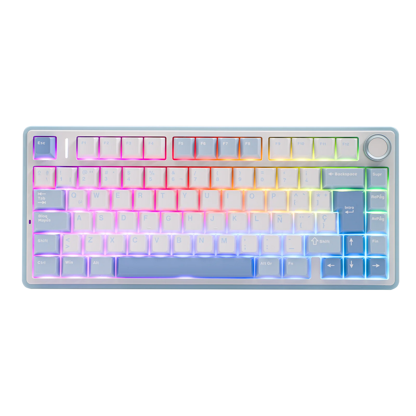 EPOMAKER AULA F75 ISO-ES 75% Spanish QWERTY Hot-Swap Gasket-Mounted Wired/Bluetooth/2.4GHz Wireless Mechanical Gaming Keyboard RGB Backlight
