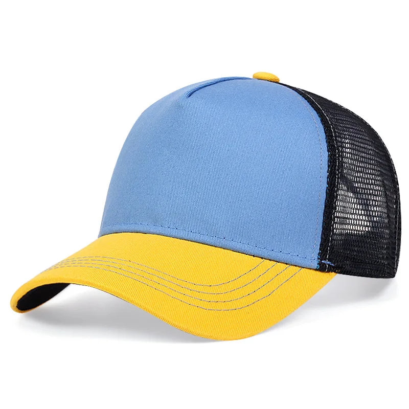 Simple basic baseball cap for men and women outdoor solid color light plate cap summer shade breathable net hat
