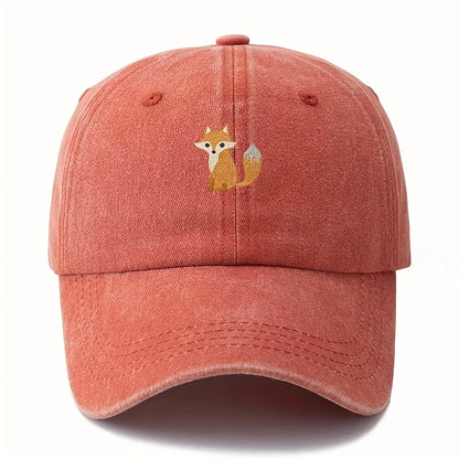 Cute fox pattern printed baseball cap for daily casual fashion, versatile city commuting hat, suitable for men and women