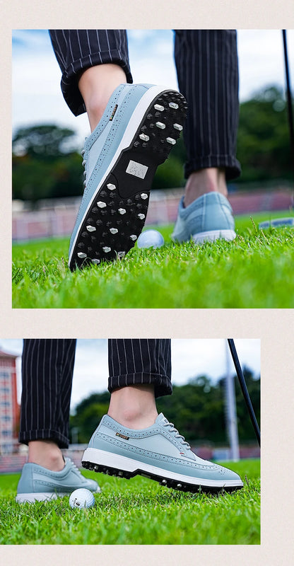 Professional Golf Shoes Men High-Quality Leather Breathable Sports Shoes Golf Competition Training Shoes Plus Size Shoes 39-47#