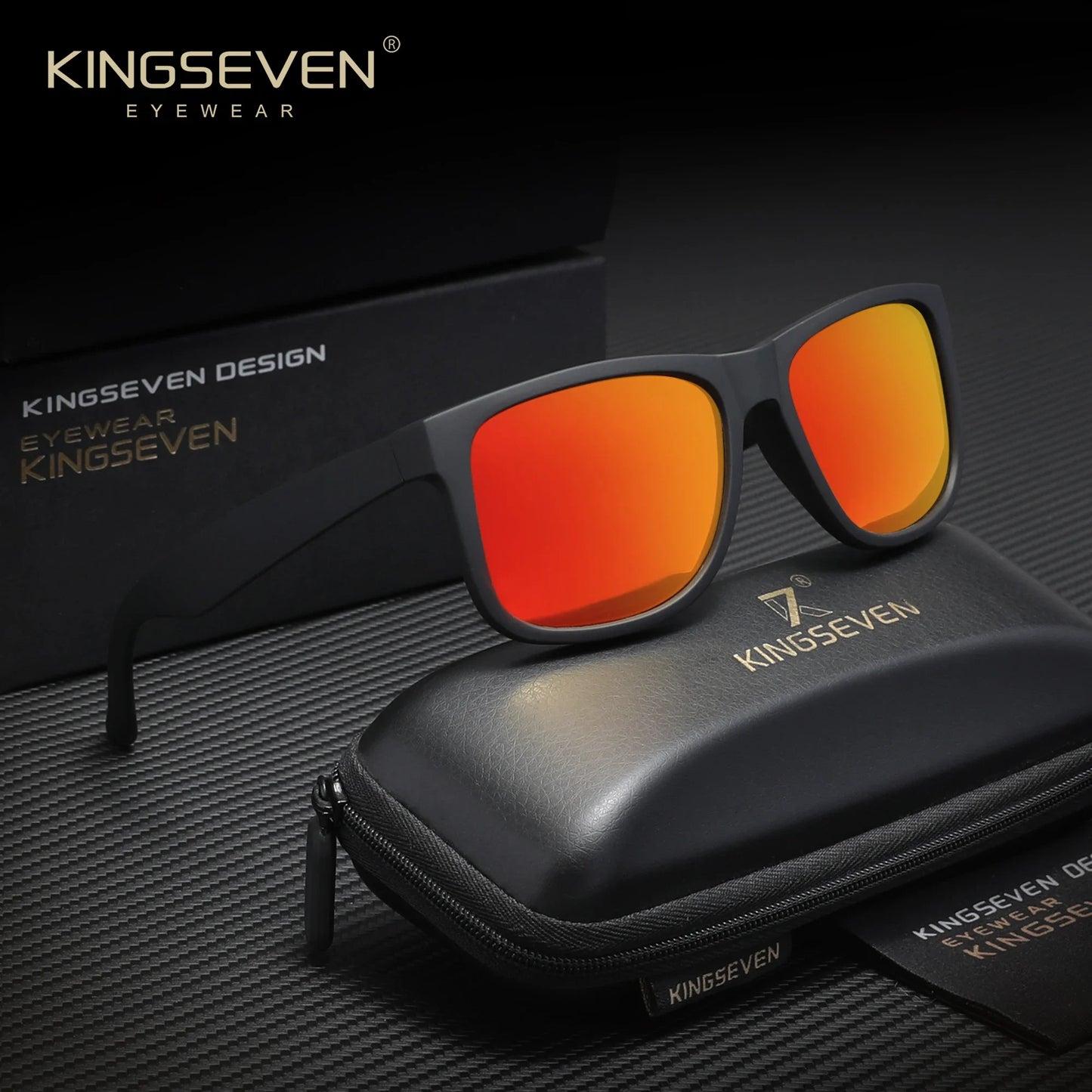 KINGSEVEN Fashion Square Polarized Men and Women Sunglasses Driving Outdoor Travel Glasses UV400