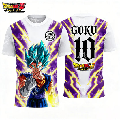 New Dragon Ball Super Saiyan Goku graphic football jersey Summer Sports Dry Quickly Men's T-Shirt Kid's Clothing Tee Y2k Woman