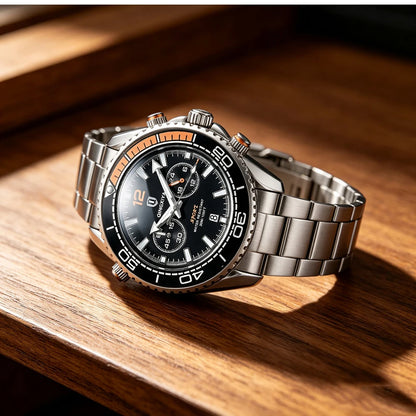 Luxury men’s wristwatch by QINGXIYA, water-resistant sports chronograph with luminous date display, casual men’s quartz watch