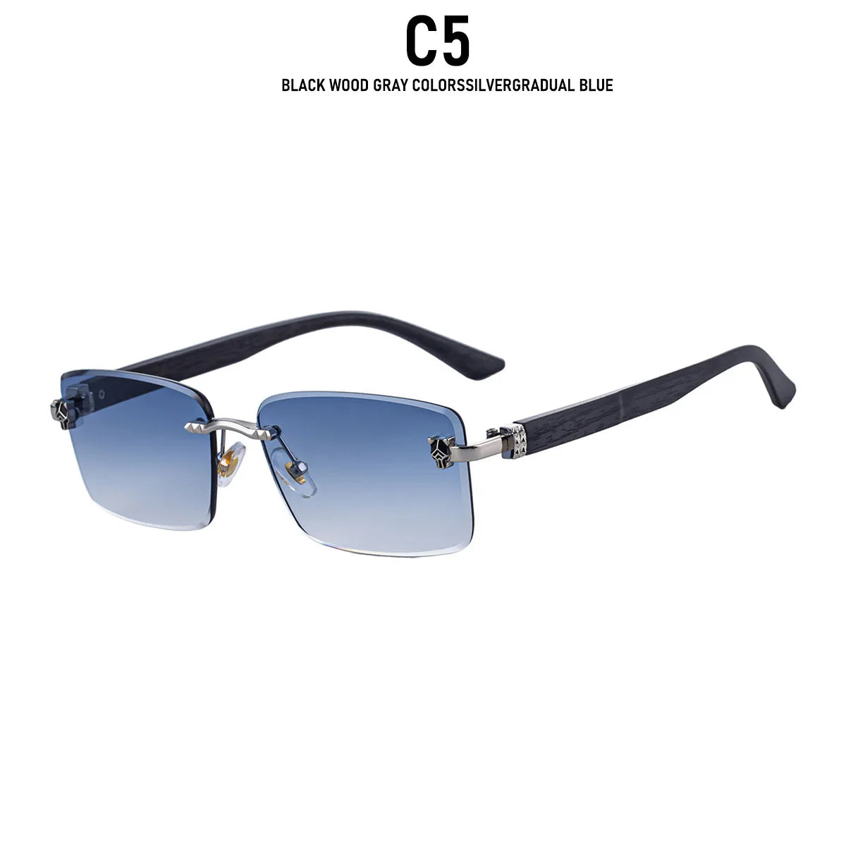 2026 Wooden Rimless Sunglasses Women Trendy Retro UV400 Protection Square Sunglass Men Brand Design Fashion Glasses Dropshipping