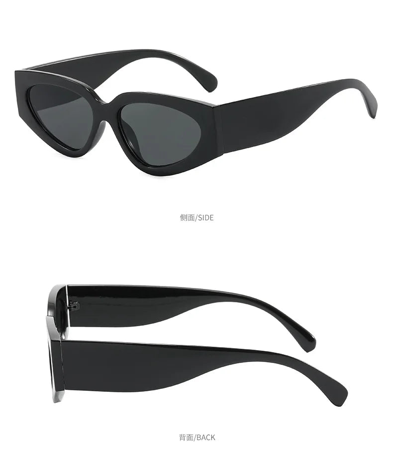Steampunk Cat Eye Sunglasses Women Men Black-white Frames Trendy Sun Glasses Fashion Retro Vintage Accessories Shades Eyewear