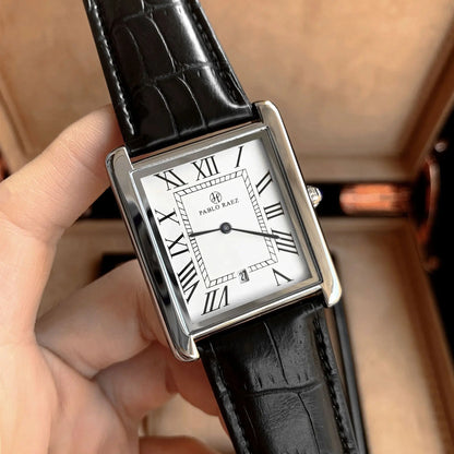 Men Watch Business Retro Classic Calendar Luxury Leather Waterproof Male Fashion Quartz Clock Watches with Box and Spare Battery