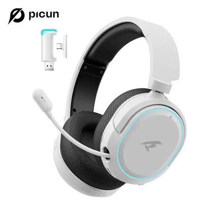 Auscultadores Gaming Sem Fios Picun G2 Bluetooth 5.3 – Som Surround 7.1, Baixa Latência de 5ms e Microfone ENC para PC, PS5, PS4, Switch e Mobile