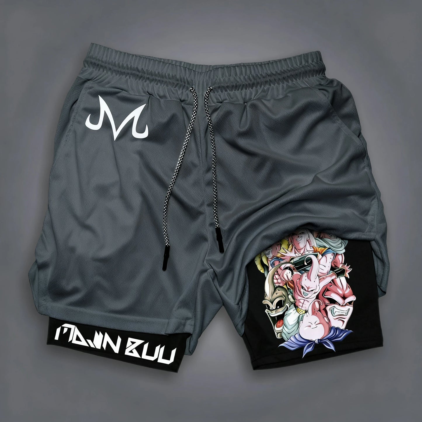 2025 Dragon Ball Majin Buu Anime Men Shorts Streetwear Summer Workout Pants Sportswear Fitness Double-layer Quick Dry Beach Pant