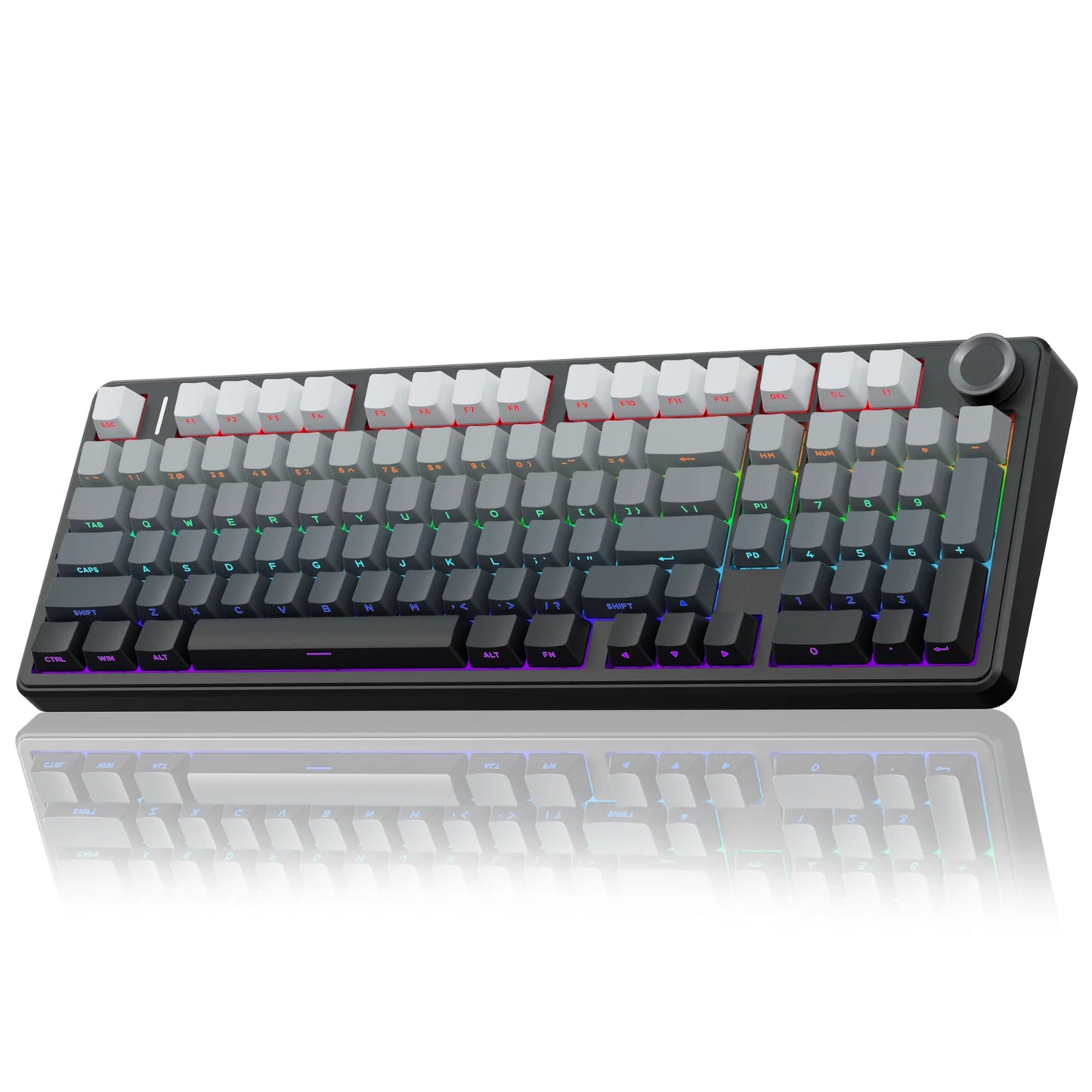 AULA F99Pro Low Noise Keyboard Gasket Structure Hot-swap RGB Mechanical Keyboard with Media Knob