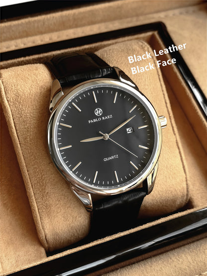 PABLO RAEZ Actual Photo Classic Top Brand Luxury Men Watch Male Date Casual Clock Leather Waterproof Quartz Business Wristwatch
