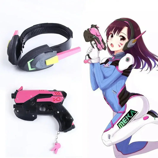 Žaidimo Overwatch D.Va ausinė-pistoletas Hana Song DVA ginklas pistoletas cosplay rekvizitai Kalėdų, Helovino vakarėlio žaislas cosplay aksesuarai