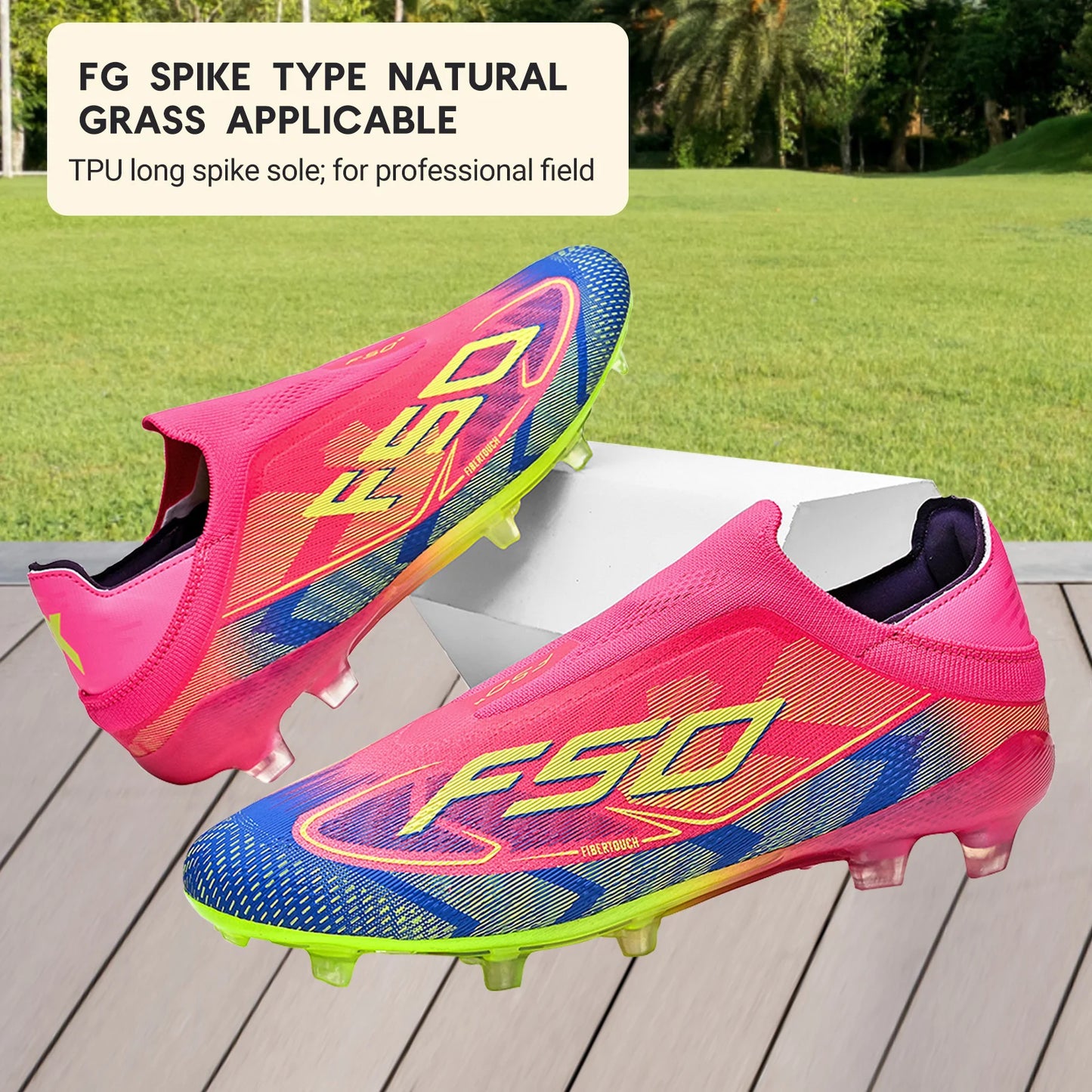 Classic AG/FG football shoes，TPU Wear-resisting Long Studs，PU Mixed Fabric Upper，Non-slip Comfortable for Kids Outdoor Football