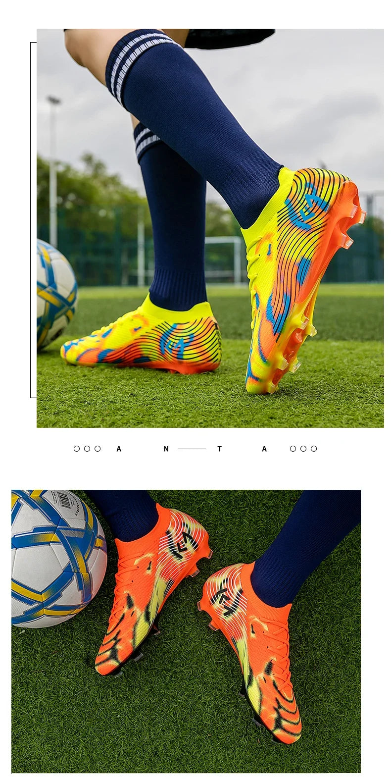 New Men Football Boots Outdoor Sneakers High-quality Grass Cleats Soccer Shoes Boys Match Hot-selling Non-Slip High-top Light