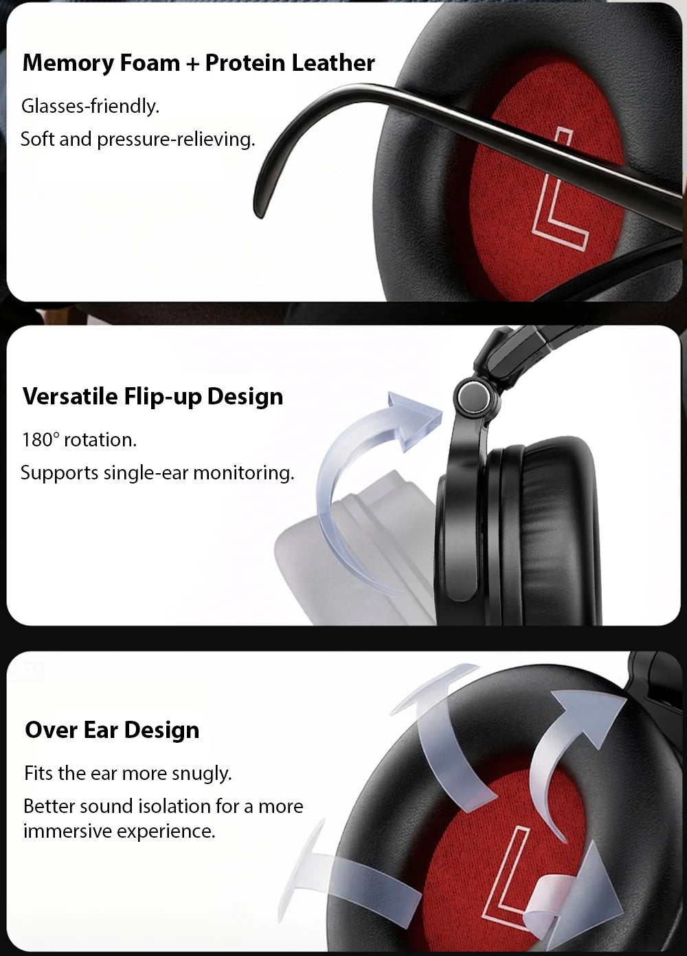 Auscultadores DJ Sem Fios OneOdio Studio Max Bluetooth 6.0 – Latência Ultrabaixa de 9ms, Headset Over-Ear de Monitorização de Estúdio Hi-Res LDAC com Microfone