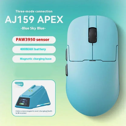AJAZZ AJ159 APEX Wireless Gaming Mouse, Tri-Mode 8K Gaming Mouse with PAW3950 Sensor, Ultra-Lightweight Low Latency Rechargeable Gaming Mouse with Charging Dock