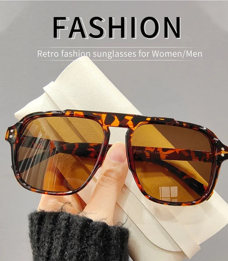Fashion Female Sun Shades Eyewear Men Women Fashion Double Beam Sunglasses Vintage Outdoor Travel Driving UV400 Goggles