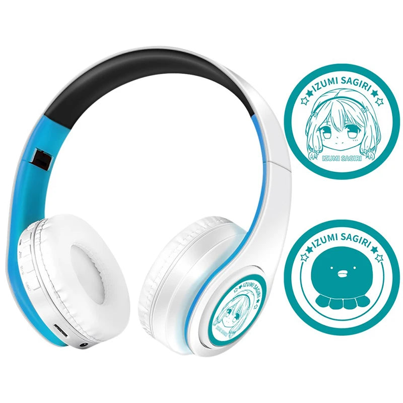 Demon Slayer Kamado Tanjirou Anime Bluetooth Headphones – Wireless Gaming Headset with Mic, TF Card Support, Deep Bass Anime Earphones V5.0