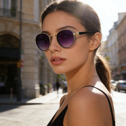 KLASSNUM Round Vintage Sunglasses Men Women 2026 New Punk Fashion Shades Trendy Luxury Brand Casual Anti UV Lens Sun Glasses