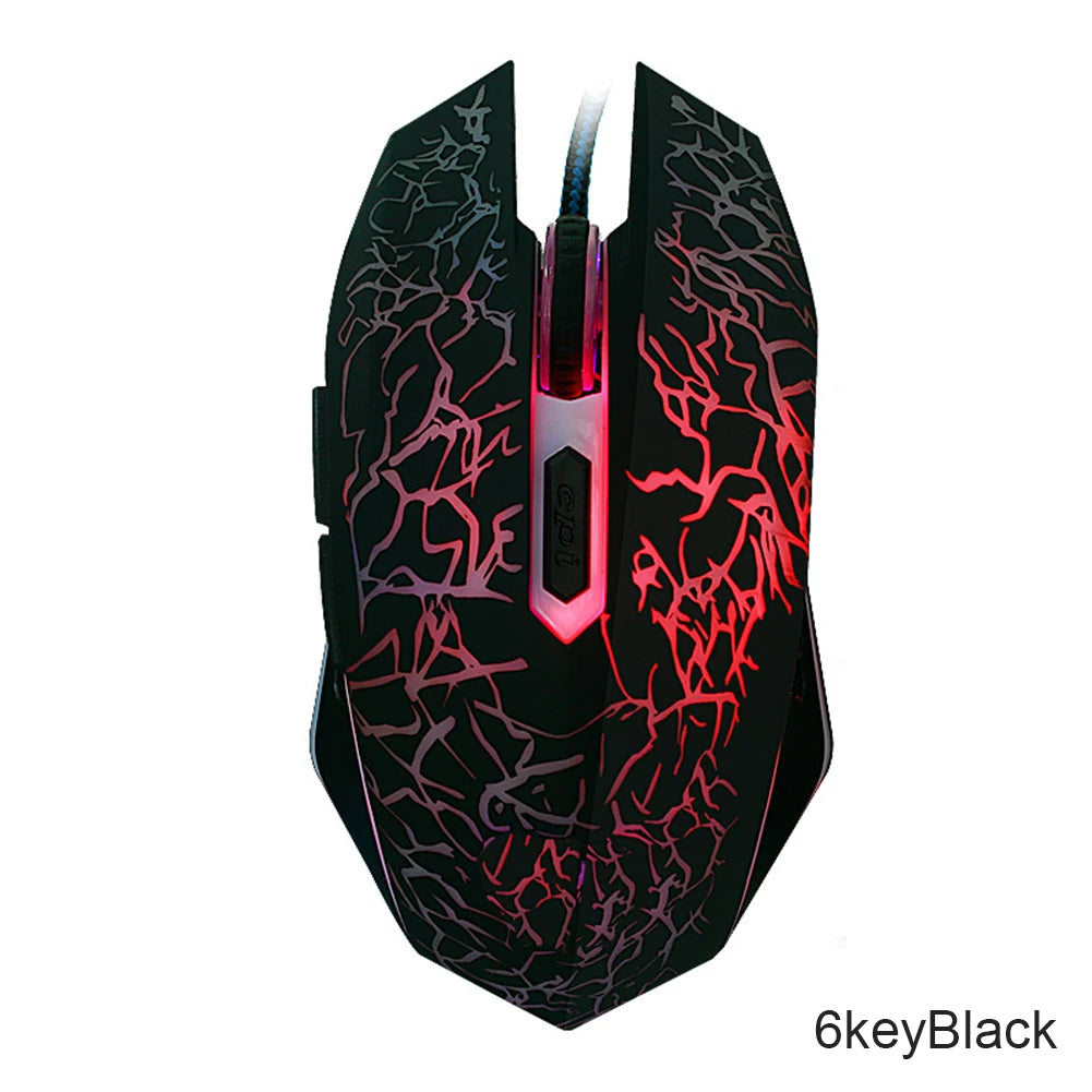2400 DPI laidinė USB žaidimų pelė su RGB LED apšvietimu, ergonomiška kompiuterio pelė, skirta asmeniniams kompiuteriams, nešiojamiesiems kompiuteriams ir „MacBook“, profesionali 6 mygtukų optinė žaidimų pelė