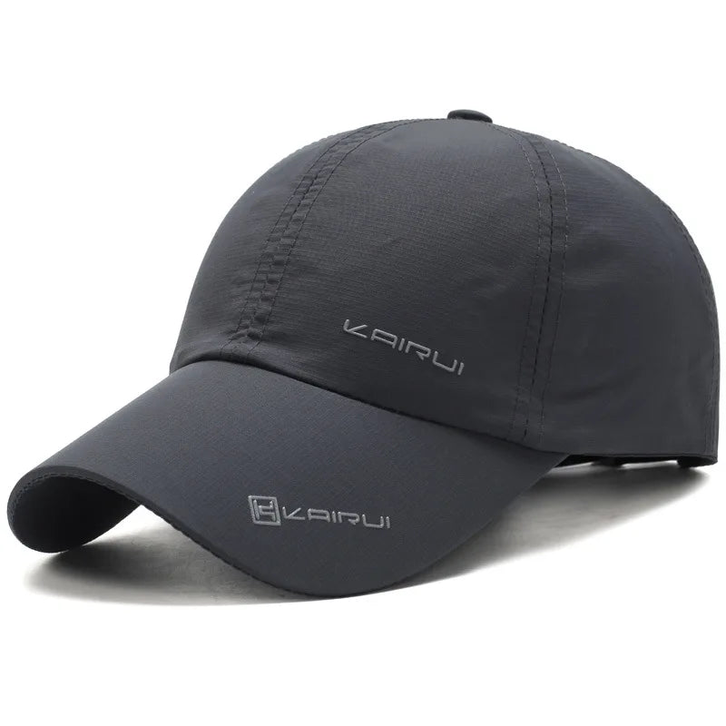 Solid Sports Baseball Cap, Sun Protection Quick Drying Snap Buckle Soft Top Casual Outdoor Dad Hat For Adults