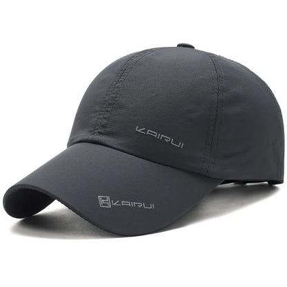 Solid Sports Baseball Cap, Sun Protection Quick Drying Snap Buckle Soft Top Casual Outdoor Dad Hat For Adults
