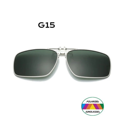 REXXAR Mens Metal Clip on Sunglasses Polarized Eyeglasses UV400 Women Square Night Vision Driving Sun Glasses