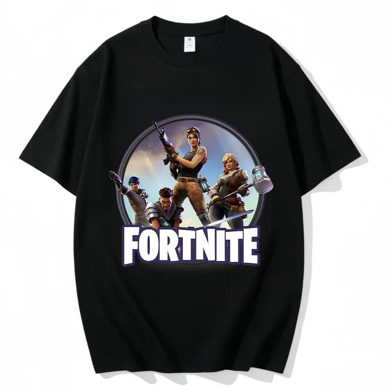 Fortnite Crew Neck T Shirt Unisex Adult Game Dance Fashion New Pure Cotton Short Sleeve Tops Perfect for Casual Wear Vacations