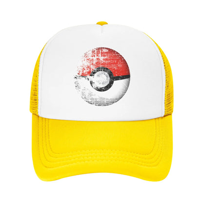 Destroyed Pokemon Pokeball Trucker Cap Men Women Outdoor Hat Trucker Worker Cap Fishing Hat Adjustable Mesh Baseball Caps Summer