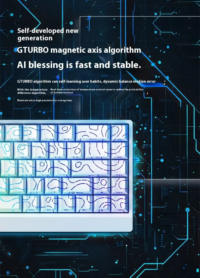IROK Carotmas Mercury68 Teclado Mecânico com Switches Magnéticos 8K 68 Teclas RT0.004mm Baixa Latência Teclado Gaming com Fio Personalizado para PC Presentes