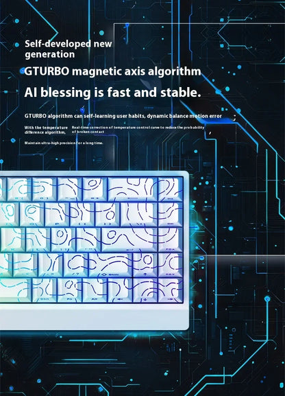 IROK Carotmas Mercury68 Teclado Mecânico com Switches Magnéticos 8K 68 Teclas RT0.004mm Baixa Latência Teclado Gaming com Fio Personalizado para PC Presentes