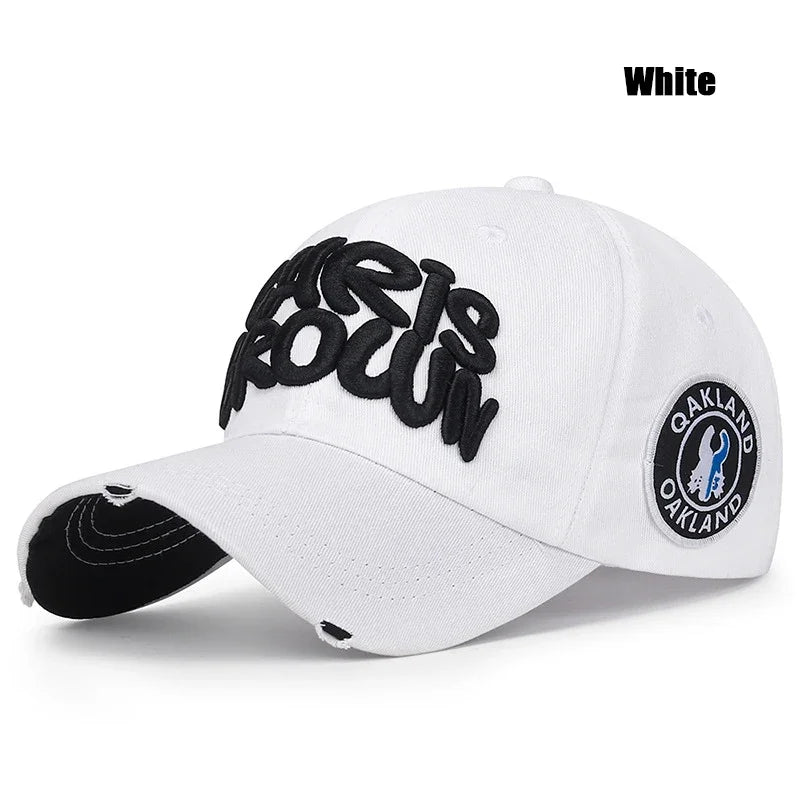 Modna czapka baseballowa do sportu na świeżym powietrzu, unisex, dla mężczyzn i kobiet, z uniwersalnym haftem literowym, regulowana czapka typu snapback
