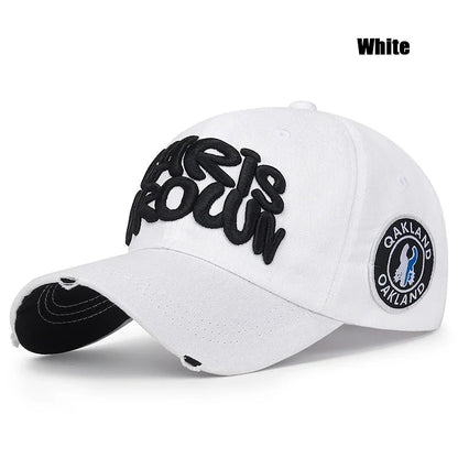 Modna czapka baseballowa do sportu na świeżym powietrzu, unisex, dla mężczyzn i kobiet, z uniwersalnym haftem literowym, regulowana czapka typu snapback
