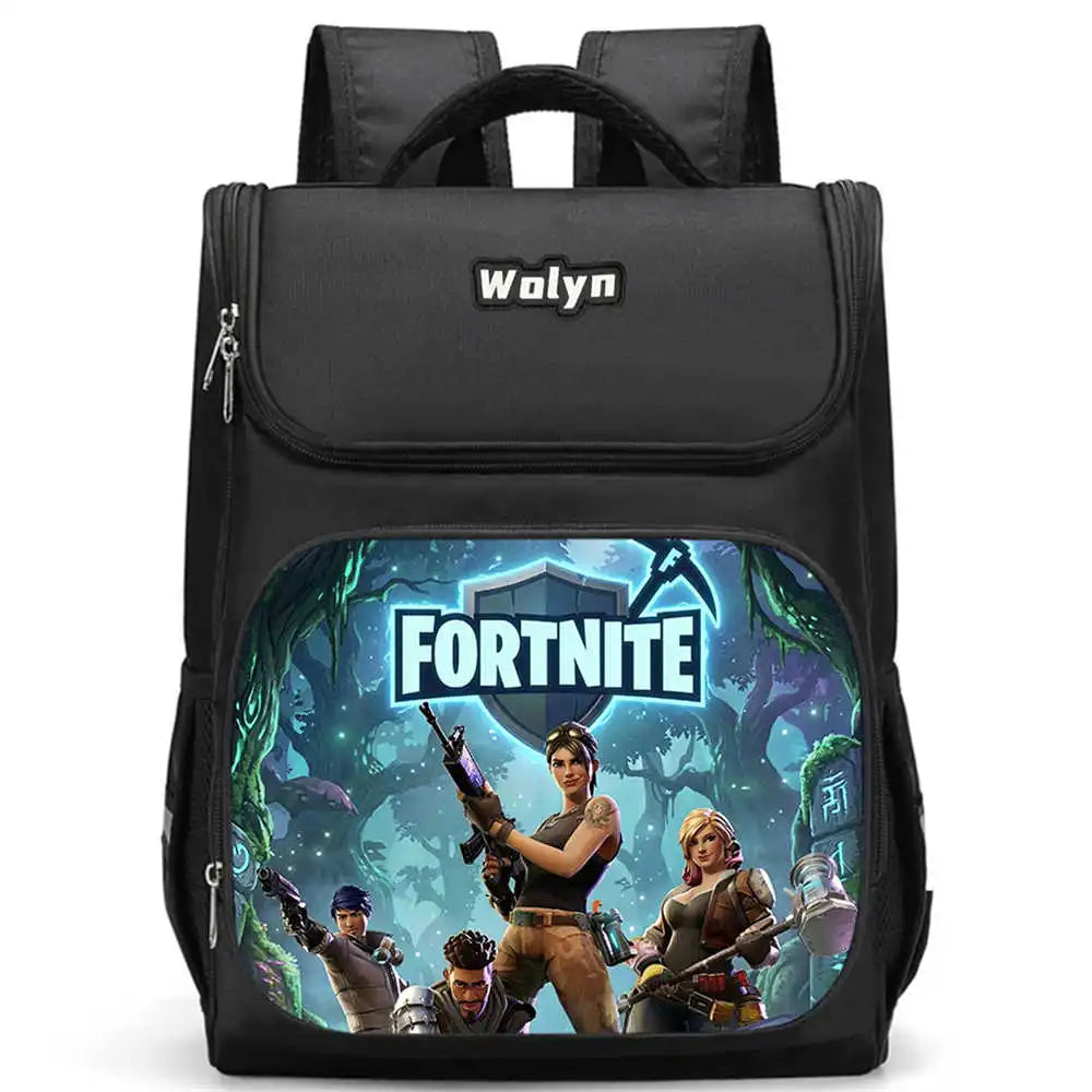 School Backpack With Multi Compartment, Large Cartoon Fortnite School Bags For Boys & Girls, Durable Child Backpack For Ages 5-10