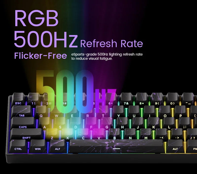 MONSGEEK FUN60 PRO&MAX HE Teclado mecânico 60% sem fios para gaming com switches magnéticos, Rapid Trigger 8K, ARGB e personalização