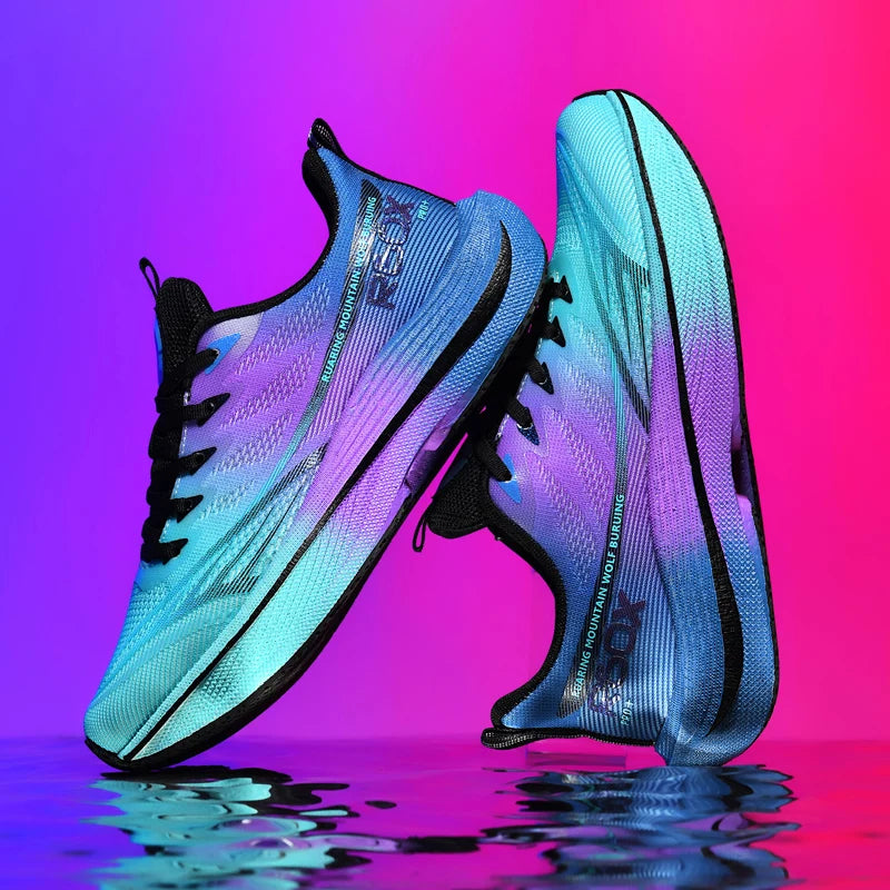 Löparskor för män i mesh, andningsbara, snörningsbara, bekväma, maraton-, sport- och fritidsskor, tennis-skor, stora storlekar, trendiga sneakers för män