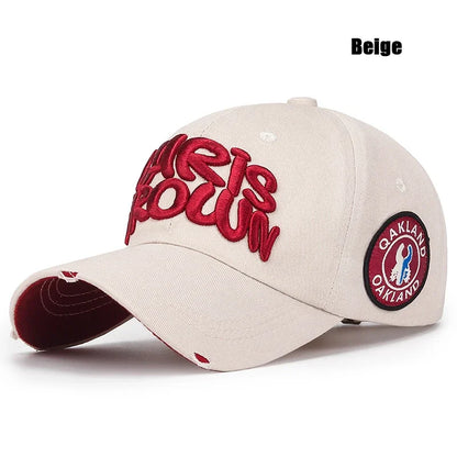 Modna czapka baseballowa do sportu na świeżym powietrzu, unisex, dla mężczyzn i kobiet, z uniwersalnym haftem literowym, regulowana czapka typu snapback