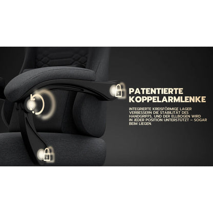 Gaming Chair Fabric Office Chair, Massage Gaming Chair with Headrest, Ergonomic Racing Gaming Seat with Footrest, for Relaxing