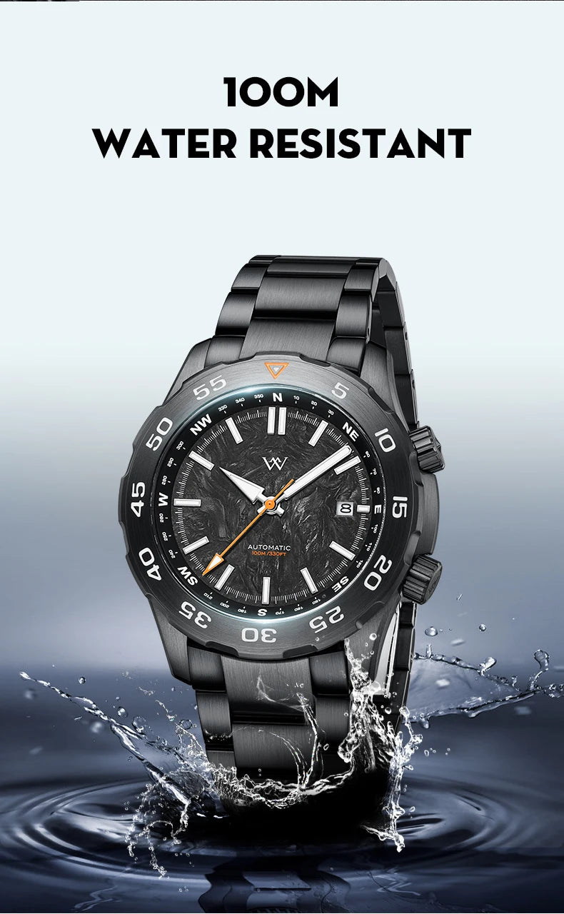 WM Watch Automatic Mechanical Watches Water Resistant Classic Casual Business Man Watch Welly Merck WM157M