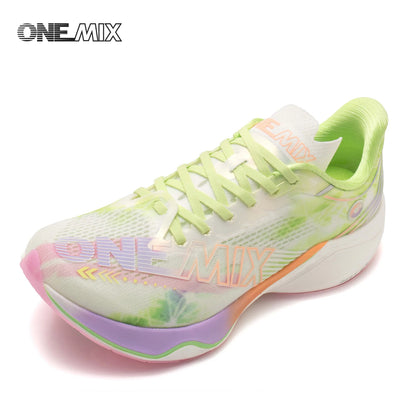 ONEMIX New Nylon Carbon Board Marathon Running Racing Shoes Shock-Absorbing Professional Stable Support Ultra-Light Rebound Sneakers